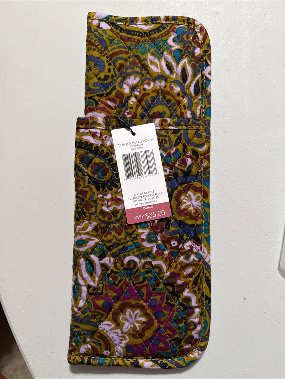 NEW Vera Bradley Curling & Flat Iron Cover in Buta Spray Quilted Travel Case